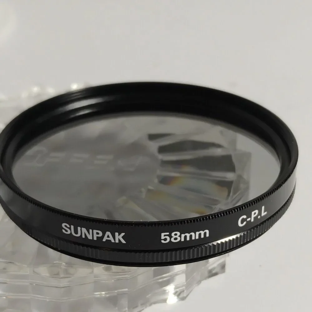 Sunpak Circular Polarizer C-PL 58mm Lens Filter Polar C. P. L.